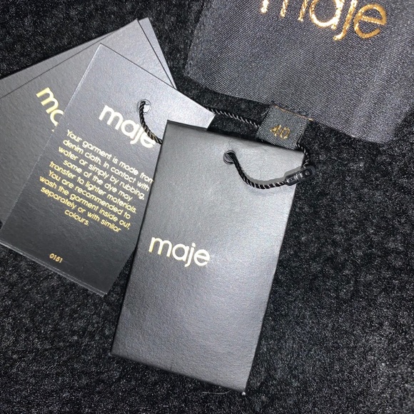 Maje Birche Faux Fur-Trim denim Jacket - Picture 6 of 7